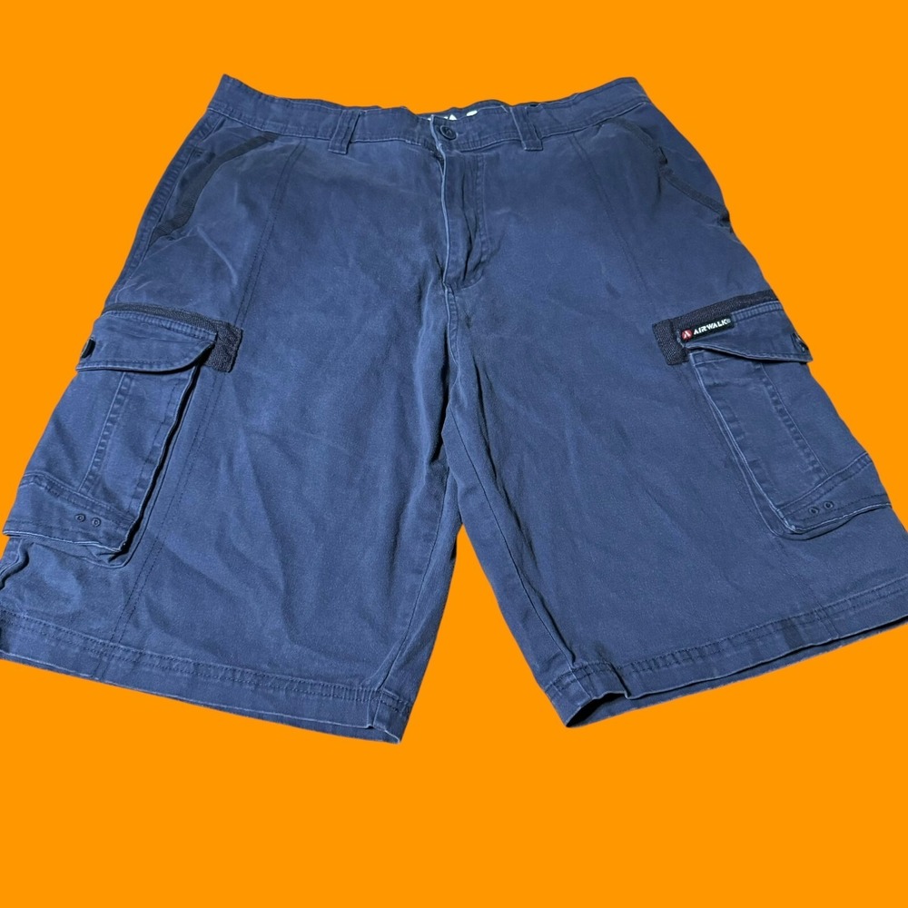 Airwalk Mens 34 Black Cargo Shorts Skateboard Skater Casual